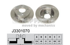 Brzdový kotouč NIPPARTS J3301070