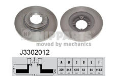 Brzdový kotouč NIPPARTS J3302012