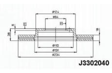 Brzdový kotouč NIPPARTS J3302040