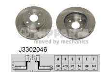 Brzdový kotouč NIPPARTS J3302046