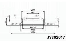 Brzdový kotouč NIPPARTS J3302047
