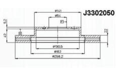 Brzdový kotouč NIPPARTS J3302050