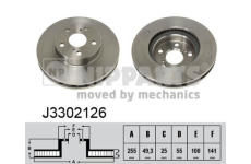 Brzdový kotouč NIPPARTS J3302126