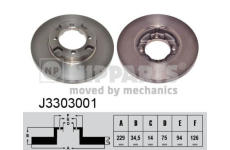 Brzdový kotouč NIPPARTS J3303001
