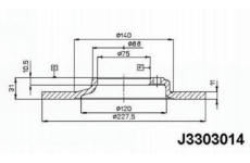 Brzdový kotouč NIPPARTS J3303014