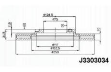 Brzdový kotouč NIPPARTS J3303034