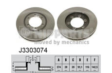 Brzdový kotouč NIPPARTS J3303074