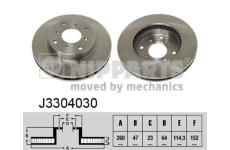 Brzdový kotouč NIPPARTS J3304030