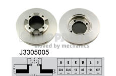 Brzdový kotouč NIPPARTS J3305005
