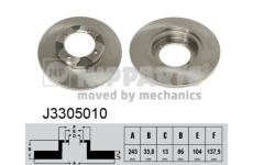 Brzdový kotouč NIPPARTS J3305010