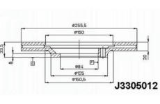 Brzdový kotouč NIPPARTS J3305012