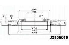 Brzdový kotouč NIPPARTS J3305019