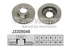 Brzdový kotúč NIPPARTS J3305046