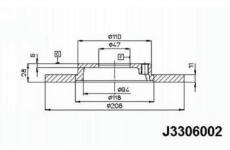 Brzdový kotouč NIPPARTS J3306002