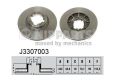 Brzdový kotouč NIPPARTS J3307003