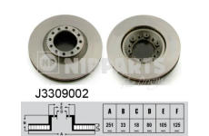 Brzdový kotouč NIPPARTS J3309002