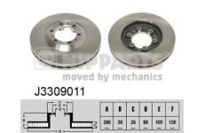 Brzdový kotouč NIPPARTS J3309011
