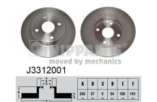 Brzdový kotouč NIPPARTS J3312001