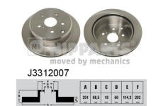 Brzdový kotúč NIPPARTS J3312007