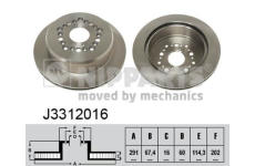 Brzdový kotouč NIPPARTS J3312016