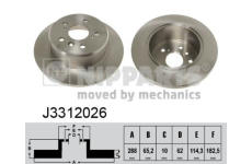 Brzdový kotúč NIPPARTS J3312026