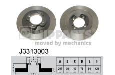 Brzdový kotouč NIPPARTS J3313003