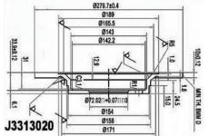 Brzdový kotouč NIPPARTS J3313020