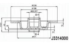 Brzdový kotouč NIPPARTS J3314000