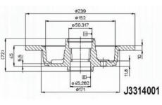 Brzdový kotouč NIPPARTS J3314001