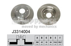 Brzdový kotouč NIPPARTS J3314004