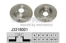 Brzdový kotouč NIPPARTS J3318001