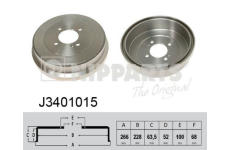 Brzdový buben NIPPARTS J3401015