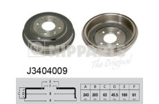 Brzdový buben NIPPARTS J3404009