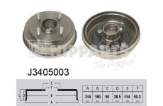 Brzdový buben NIPPARTS J3405003