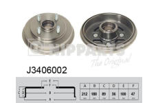 Brzdový buben NIPPARTS J3406002