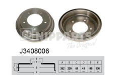 Brzdový buben NIPPARTS J3408006