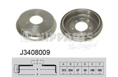 Brzdový buben NIPPARTS J3408009