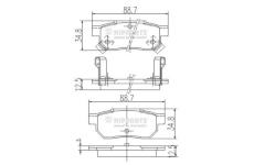 Sada brzdových destiček, kotoučová brzda NIPPARTS J3614004