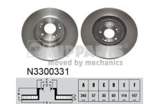 Brzdový kotúč NIPPARTS N3300331