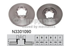 Brzdový kotouč NIPPARTS N3301090