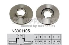 Brzdový kotouč NIPPARTS N3301105