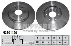 Brzdový kotúč NIPPARTS N3301120