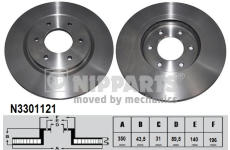 Brzdový kotúč NIPPARTS N3301121