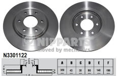 Brzdový kotúč NIPPARTS N3301122