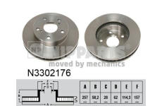 Brzdový kotúč NIPPARTS N3302176