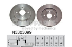 Brzdový kotúč NIPPARTS N3303099