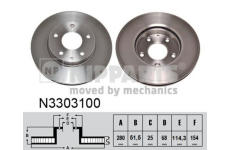 Brzdový kotouč NIPPARTS N3303100