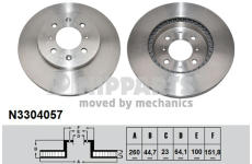 Brzdový kotouč NIPPARTS N3304057