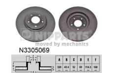 Brzdový kotouč NIPPARTS N3305069