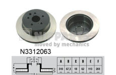 Brzdový kotouč NIPPARTS N3312063
